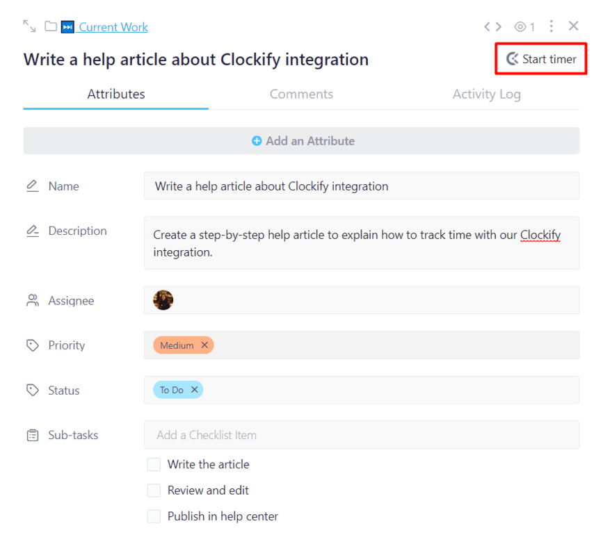 Clockify Integration